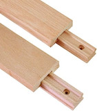 2 PCS Wax Coated 18 Inches Wood Drawer Slide, Classic Traditional Wood Center Guide Track