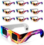 MedOptics Solar Eclipse Glasses Approved 2024 (10 Pack) - AAS, ISO & CE Certified for All Ages - Lab Tested - Includes Eclipse Path Map - Clear Visibility, One Size Fits All, Non-Scratch Lens Viewing